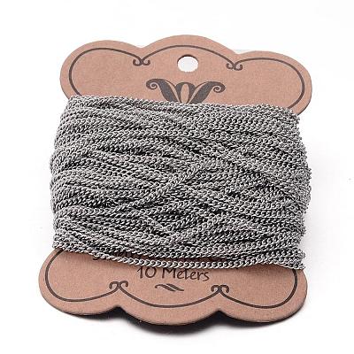 Tarnish Resistant 304 Stainless Steel Curb Chains CHS-K004-04P-0.6mm-1