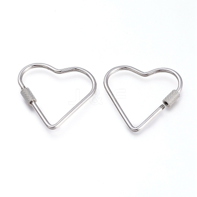 Non-Tarnish 304 Stainless Steel Screw Carabiner Lock Charms STAS-K192-04P-1