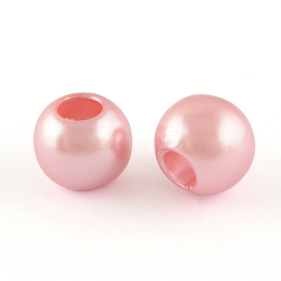 ABS Plastic Imitation Pearl European Beads MACR-R530-12mm-A13-1
