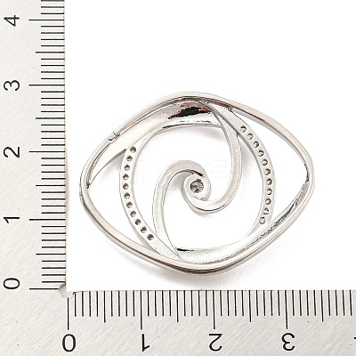 Brass Pave Clear Cubic Zirconia Cabochons KK-P243-06P-1