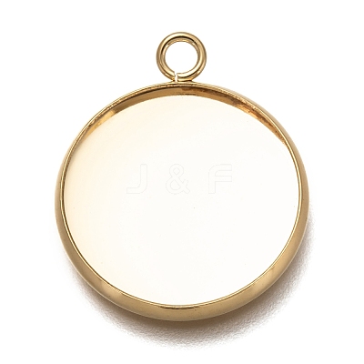 304 Stainless Steel Pendant Cabochon Settings STAS-Z030-01D-G-1