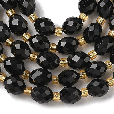 Natural Black Onyx Beads Strands G-F809-A23-01-1