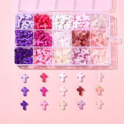 270Pcs 18 Styles Opaque Acrylic Beads SACR-FS0001-41B-1