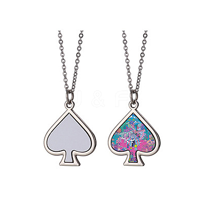 Sublimation Blank Aluminum Pendant Necklace LS-NJEW-E020-02P-01-1