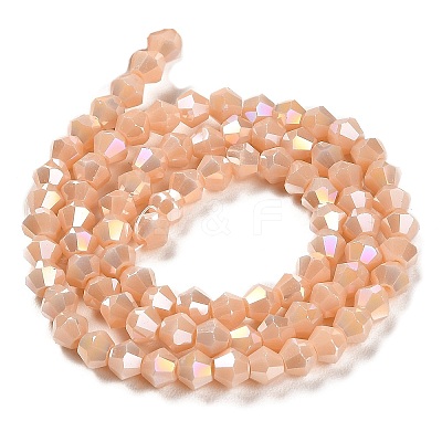 Opaque Solid Color Electroplate Glass Beads Strands EGLA-A039-P4mm-B06-1