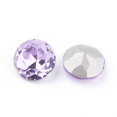 Pointed Back & Back Plated Glass Rhinestone Cabochons RGLA-J012-8mm-371-1