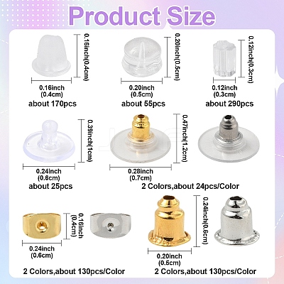 Plastic/Rubber/Iron/Brass Ear Nuts DIY-YW0012-87-1