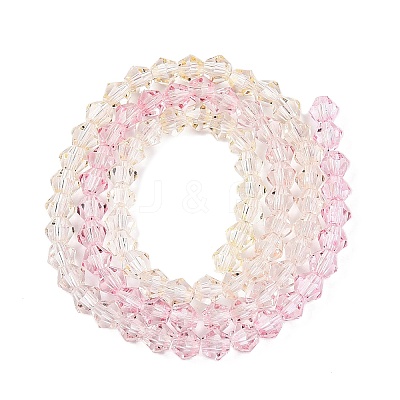 Gradient Color Baking Paint Glass Bead Strands DGLA-A039-T6mm-A01-1