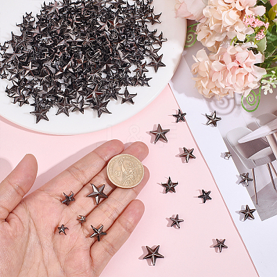 300Pcs 5 Styles Iron Studs Rivets IFIN-HY0001-13-1