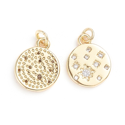 Brass Micro Pave Cubic Zirconia Pendants ZIRC-G165-07G-1