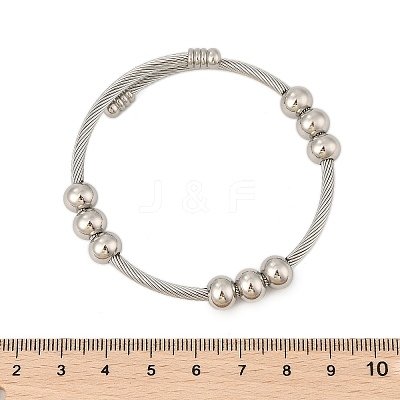 304 Stainless Steel Cuff Bangles for Women BJEW-Z087-11P-1