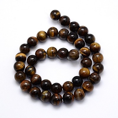 Natural Grade AB Tiger Eye Round Beads Strands X-G-O047-02-4mm-1