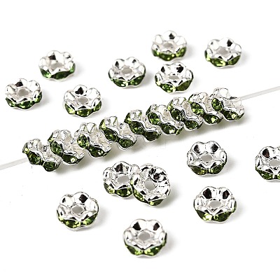Brass Grade A Rhinestone Spacer Beads RSB028NF-10-1