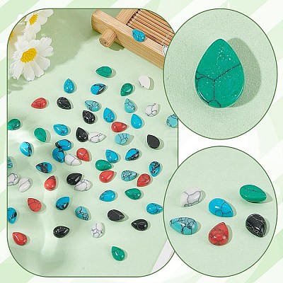 70Pcs 7 Styles Gemstone Cabochons G-AR0006-16A-1