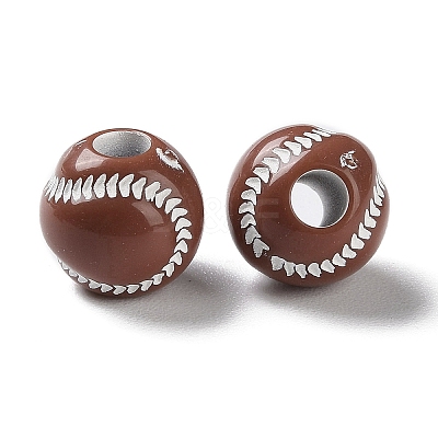 Spray Printed Opaque Acrylic European Beads SACR-P031-25C-02-1