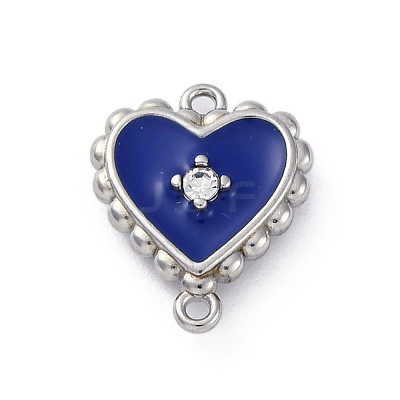 304 Stainless Steel Enamel Heart Connector Charms STAS-M110-04P-1