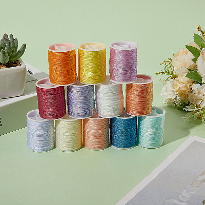 12 Rolls 12 Colors Metallic Sewing Thread OCOR-CY0002-02B-1