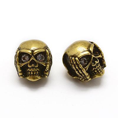 Brass Micro Pave Grade AAA Cubic Zirconia Beads ZIRC-G100-57AG-NR-1