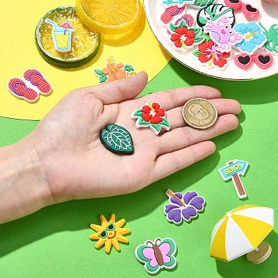 36Pcs 18 Styles Beach Theme PVC Cabochons FIND-CJ0011-23-1