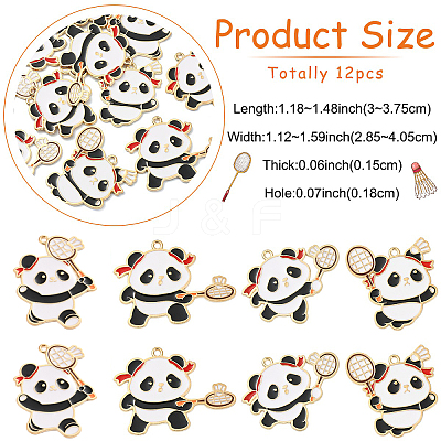 12Pcs 4 Styles Sports Alloy Enamel Pendants ENAM-YW0008-45-1