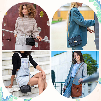4Pcs 4 Colors PU Leather Alloy Purse Chains FIND-AR0005-99G-1