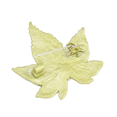 Electroplate Maple Leaf Shape Alloy Lapel Pins for Backpack Clothes JEWB-B037-01H-1