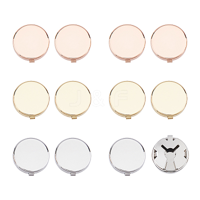 6 Pairs 3 Colors Brass Cufflink Settings FIND-FH0010-31-1
