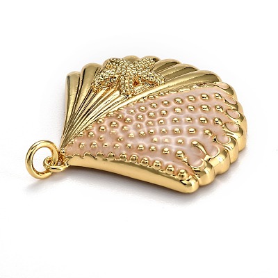 Brass Enamel Pendants KK-B029-13G-1