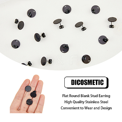 40Pcs 304 Stainless Steel Stud Earring Findings STAS-DC0011-80-1