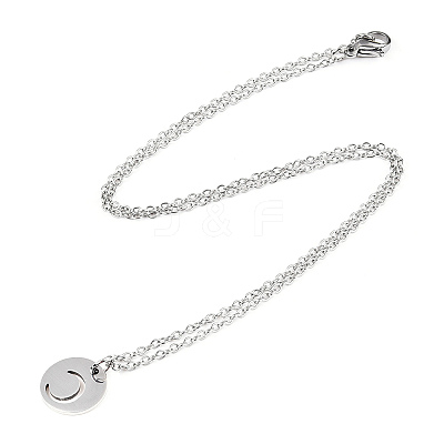 Non-Tarnish 201 Stainless Steel Initial Pendants Necklaces NJEW-S069-TN507-C-1