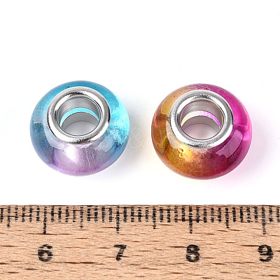 Two Tone Transparent Acrylic European Beads GPDL-N006-01A-07-1