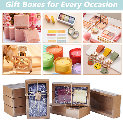 Kraft Paper Cardboard Gift Drawer Boxes LS-CON-WH0085-129C-1