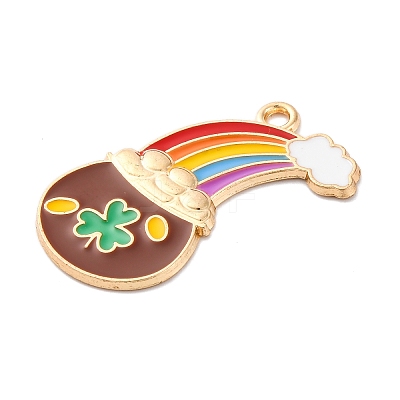 Saint Patrick's Day Alloy Enamel Pendants FIND-M060-24B-G-1
