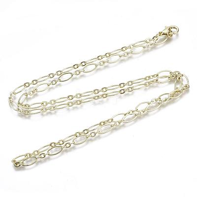 Brass Cable Chains Necklace Making MAK-S072-16B-14KC-1