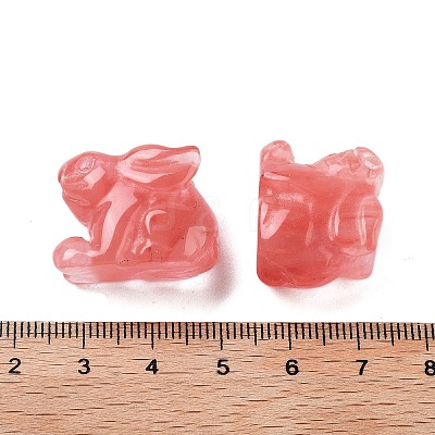 Cherry Quartz Glass Carved Figurines DJEW-L023-E01-1