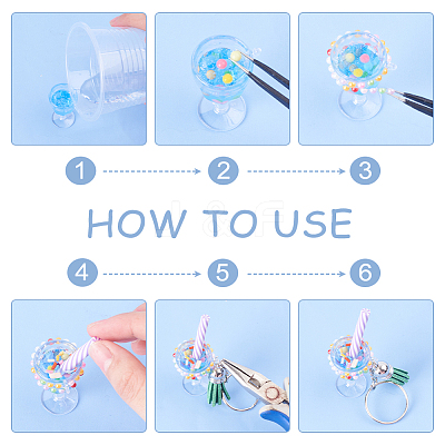 DIY Mini Sundae Cups Keychain Making Kit DIY-OC0011-48-1