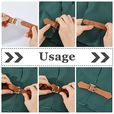 8 Sets PU Leather Sew on Toggle Buckles AJEW-HS0001-54D-1