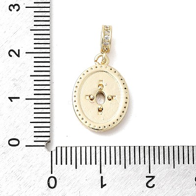 Brass Pave Clear Cubic Zirconia European Dangle Charms KK-H529-22G-1