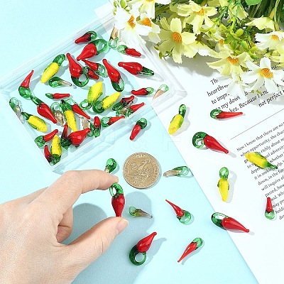 50Pcs 5 Styles Handmade Lampwork Pendants LAMP-YW0004-32-1