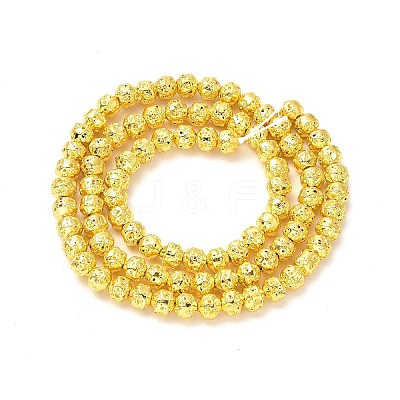 Electroplated Natural Lava Rock Beads Strands G-G984-08G-1