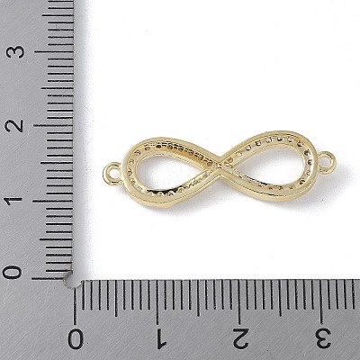 Brass Micro Pave Clear Cubic Zirconia Connector Charms KK-Q044-01B-G-1