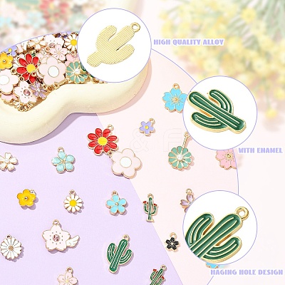 100Pcs 20 Styles Alloy Enamel Charms ENAM-YW0006-76-1