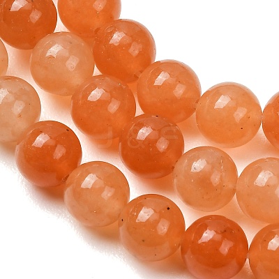 Natural Red Aventurine Round Beads Strands X-G-S148-8mm-1