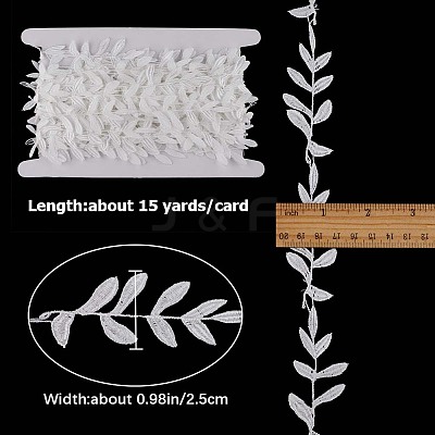 15 Yards Lace Embroidery Polyester Ribbons SRIB-GF0001-05-1