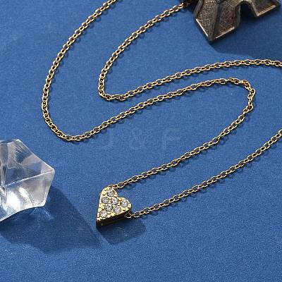 304 Stainless Steel Crystal Rhinestone Pendant Cable Chain Necklaces for Women NJEW-C062-01A-G-1