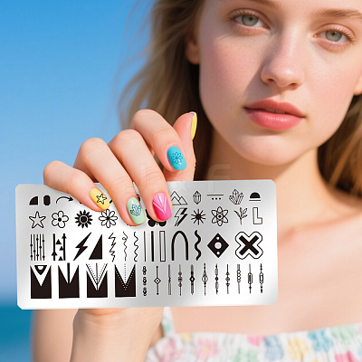 Stainless Steel DIY Nail Art Templates MRMJ-UN0001-016-1