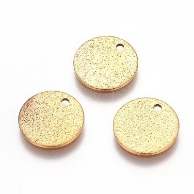 Ion Plating(IP) 304 Stainless Steel Textured Pendants STAS-I098-01-12mm-G-1
