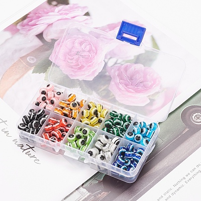 250Pcs 10 Colors Resin Beads RESI-YW0001-05-1