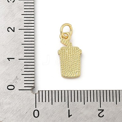Brass Enamel Charms X-KK-C110-14B-02G-1