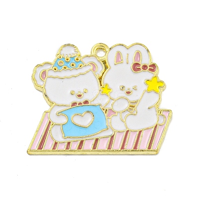 Cartoon Alloy Enamel Pendants ENAM-Z015-04G-03-1